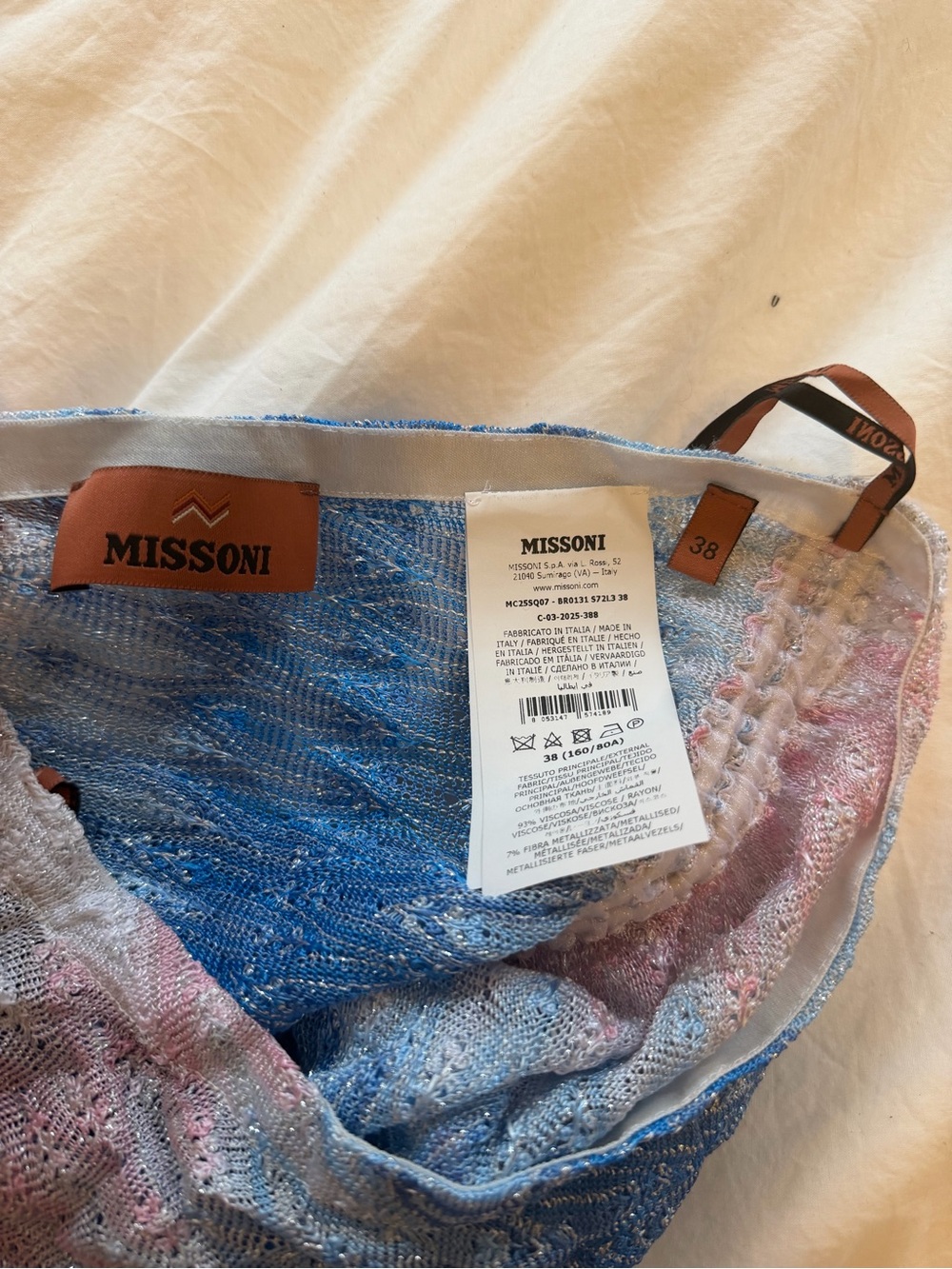 Missoni Semi-sheer Strapless Ombré Maxi Dress in Blue and Pink - Picture 5 of 5